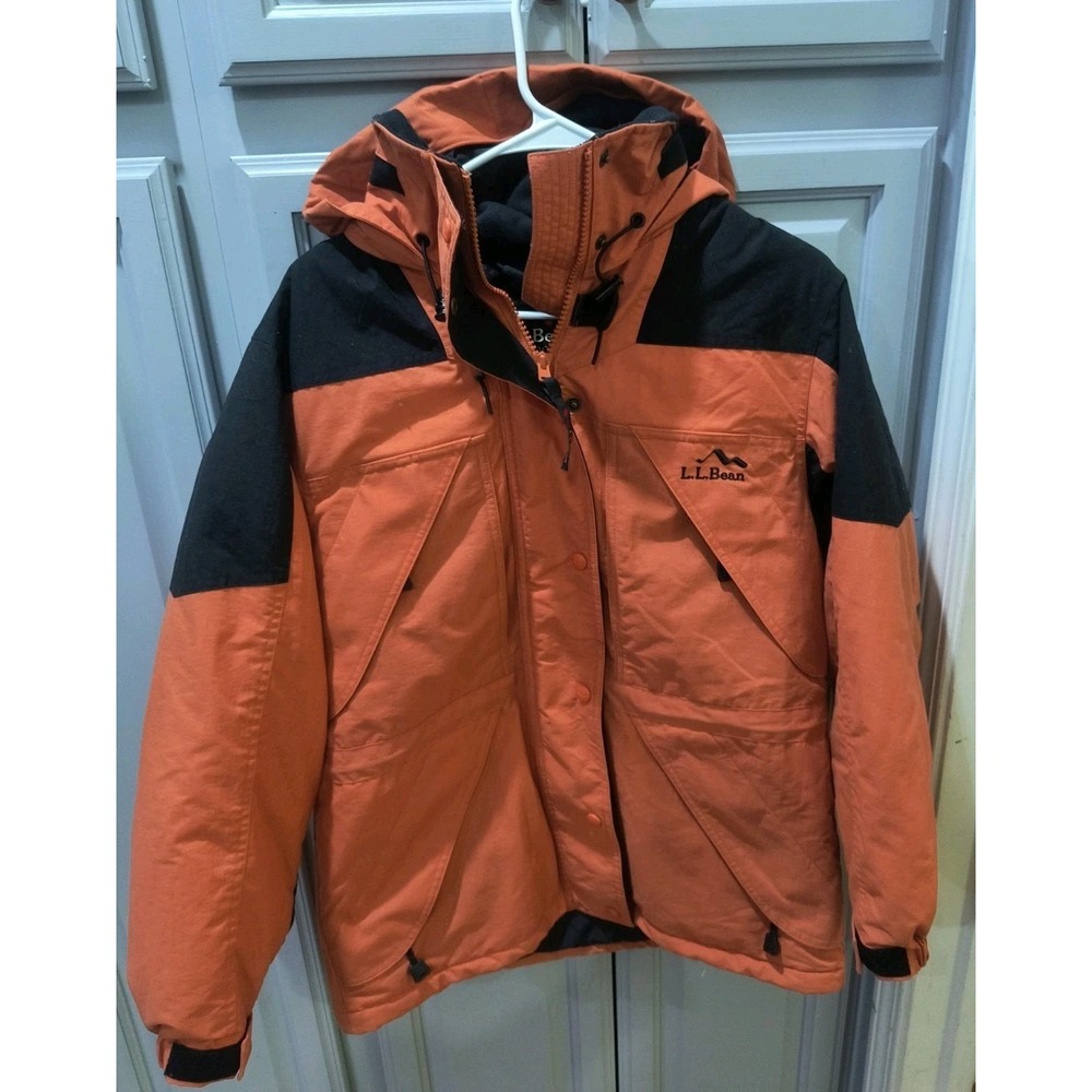 Vintage L.L. Bean Outdoors Thinsulate Ski Parka Jacket Orange Black Small Gorp